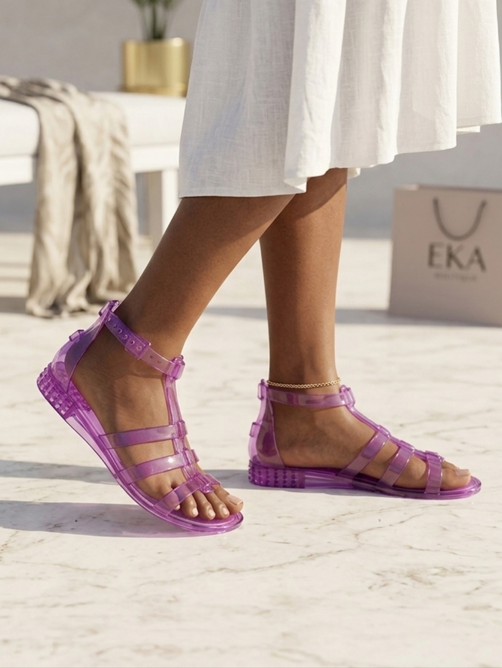 Purple Jelly Gladiator Sandals